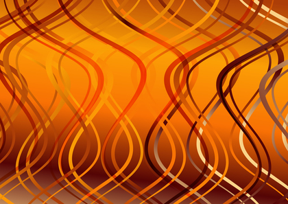 Bright Orange Abstract Vertical Curved Wavy Lines Background