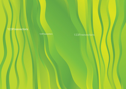 Green and Yellow Vertical Curved Lines Background Vector Illustration