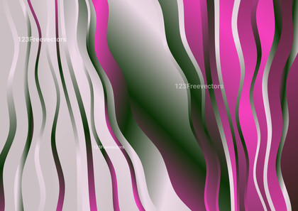 Abstract Pink and Green Curved Waves Vertical Lines Background