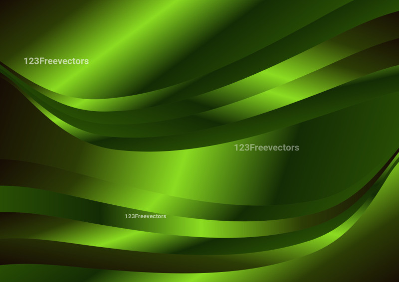 Abstract Dark Green Gradient Wavy Background