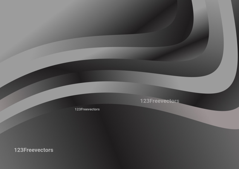 Dark Grey Gradient Wavy Background Vector Graphic