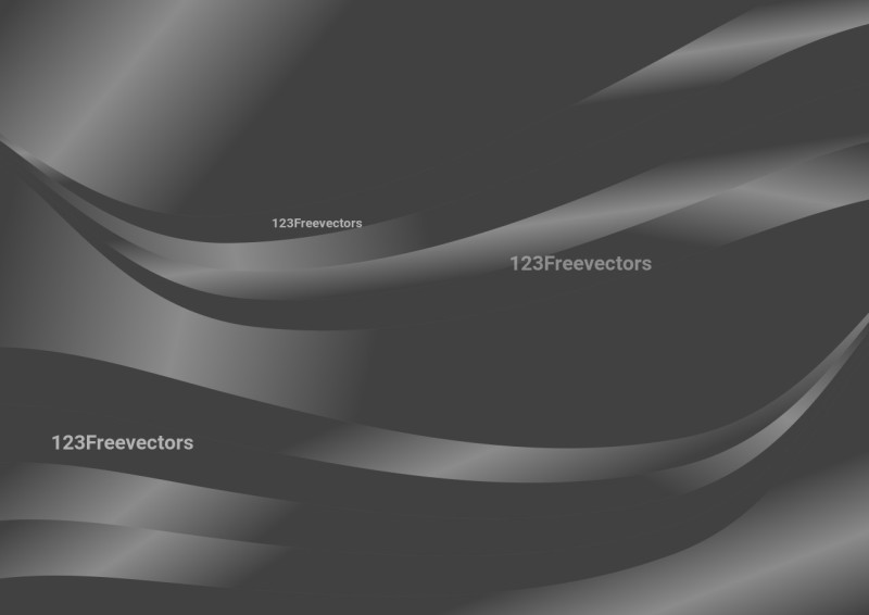 Abstract Dark Grey Gradient Wave Background Vector Image