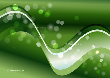 Abstract Green and White Gradient Wavy Background Image