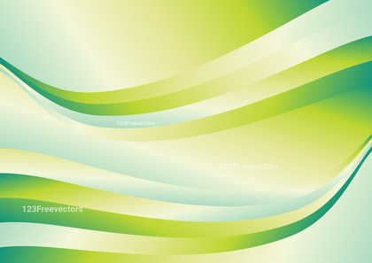 Abstract Green and White Gradient Wavy Background