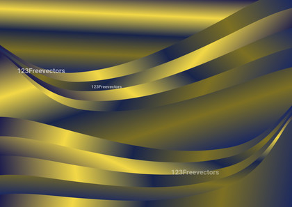 Abstract Blue and Gold Gradient Wavy Background