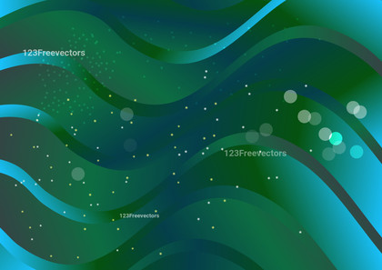 Abstract Blue and Green Gradient Wave Background