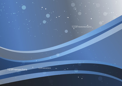 Abstract Blue and Grey Gradient Wavy Background Vector