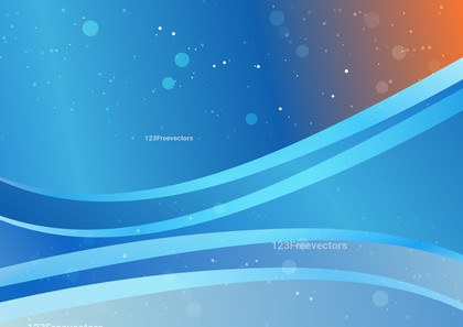 Blue and Orange Gradient Wave Background Vector Illustration