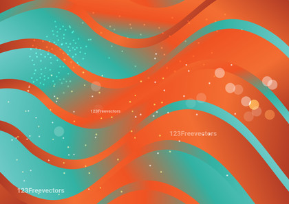 Abstract Blue and Orange Gradient Wavy Background Vector Art