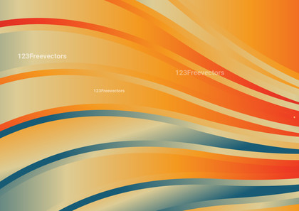 Abstract Blue and Orange Gradient Wavy Background