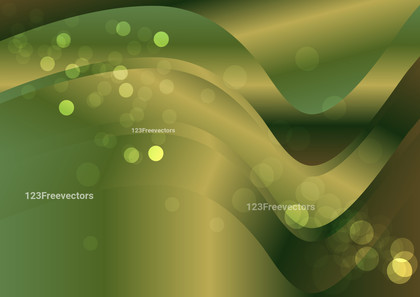 Green and Gold Gradient Wavy Background Vector Image