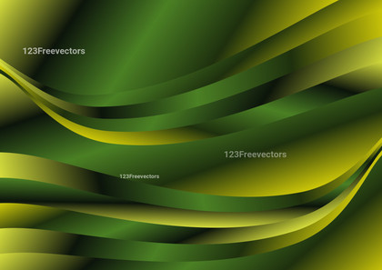 Abstract Green and Gold Gradient Wave Background Illustrator