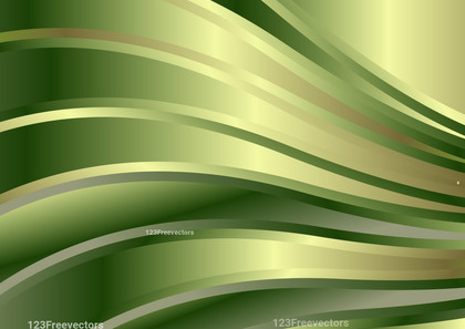 Abstract Wavy Green and Gold Gradient Background
