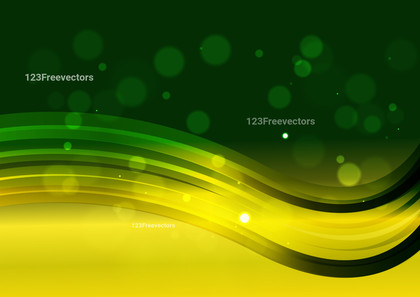 Abstract Wavy Green and Gold Gradient Background Illustration