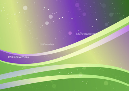 Abstract Purple and Green Gradient Wave Background Vector Illustration