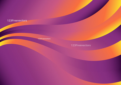 Purple and Orange Gradient Wavy Background Vector Illustration