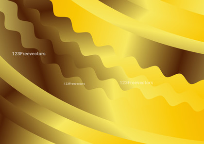 Abstract Yellow and Brown Gradient Wavy Background Vector Graphic