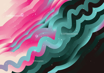 Abstract Black Pink and Blue Gradient Wave Background Vector Graphic