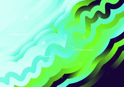 Abstract Blue Green and White Gradient Wave Background Illustrator