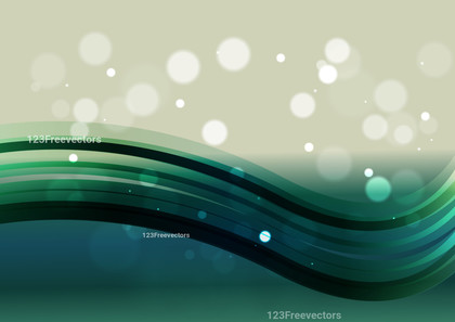 Abstract Beige Green and Blue Gradient Wave Background