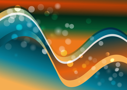 Abstract Blue Green and Orange Gradient Wave Background Vector Art