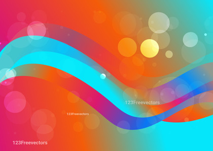 Abstract Pink Blue and Orange Gradient Wave Background