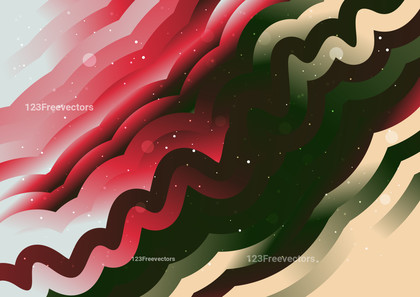 Wavy Red Brown and Green Gradient Background Vector Eps