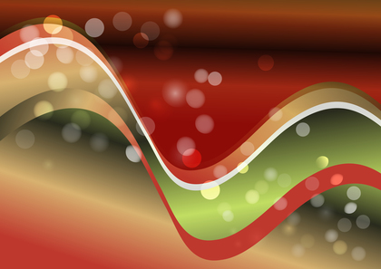 Wavy Red Brown and Green Gradient Background