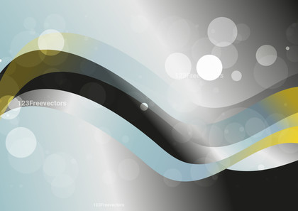 Abstract Wavy Yellow Grey and Blue Gradient Background
