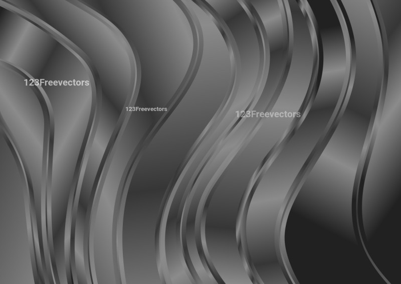 Abstract Dark Grey Gradient Vertical Wavy Background Graphic