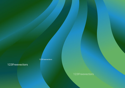 Abstract Wavy Blue and Green Gradient Background Design