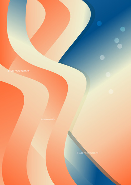 Blue and Orange Vertical Wave Background Vector Illustration