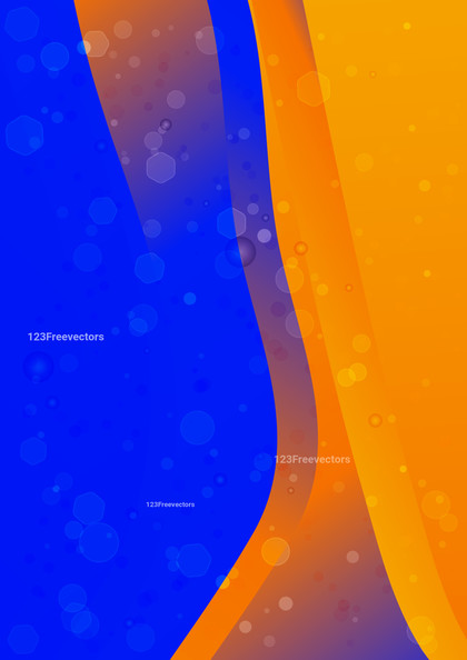 Blue and Orange Vertical Wavy Background Vector Eps