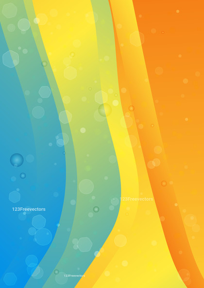 Blue and Orange Vertical Wave Background Template Vector