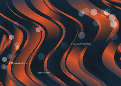 Abstract Blue and Orange Vertical Wavy Background Illustration