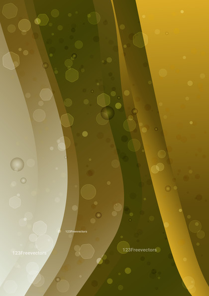 Abstract Wavy Green and Gold Gradient Background