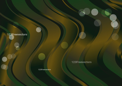 Green and Gold Gradient Vertical Wave Background