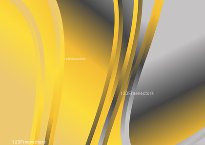 Abstract Grey and Yellow Gradient Vertical Wave Background Template