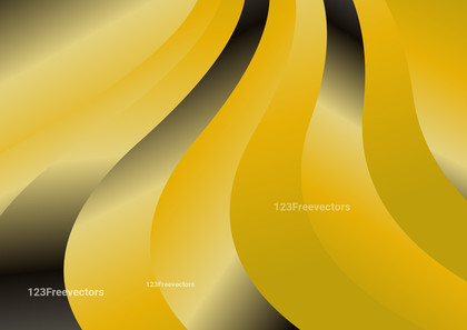 Abstract Grey and Yellow Gradient Wavy Background