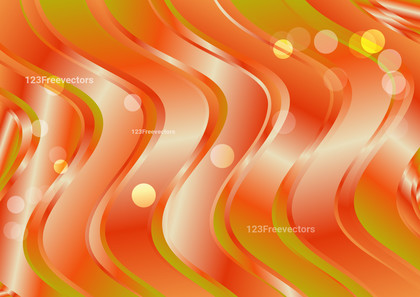 Abstract Wavy Orange and Green Gradient Background Illustration