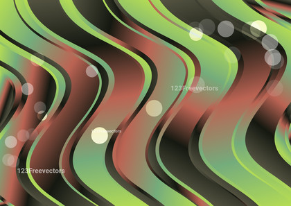 Red and Green Gradient Wavy Background Vector