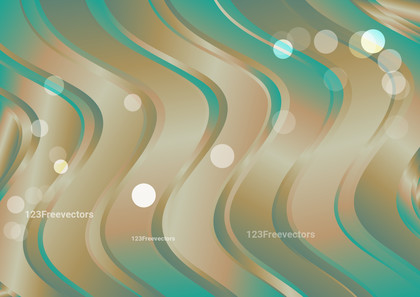 Wavy Turquoise and Brown Gradient Background