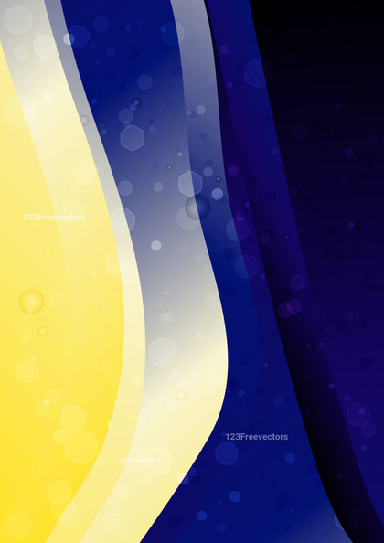 Blue Yellow and Black Gradient Wave Background