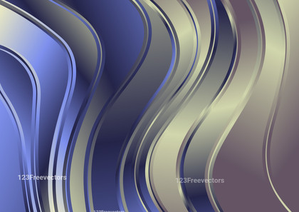 Blue Brown and Gold Abstract Gradient Vertical Wave Background Vector Graphic