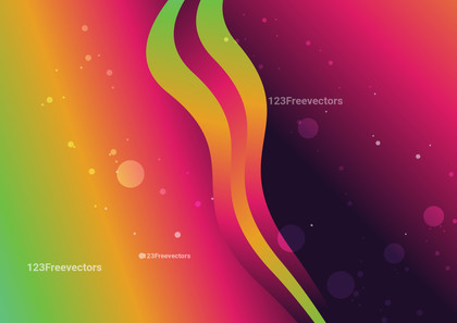 Green Orange and Pink Abstract Gradient Wavy Background Vector
