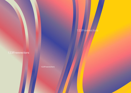 Pink Blue and Yellow Abstract Gradient Wavy Background Vector Art