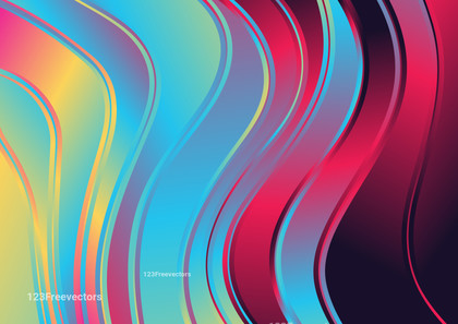 Wavy Pink Blue and Yellow Gradient Background