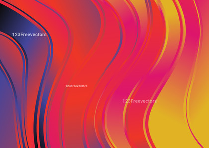 Abstract Red Orange and Blue Gradient Wavy Background Image