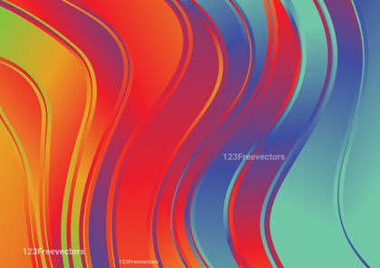 Abstract Red Orange and Blue Gradient Vertical Wave Background