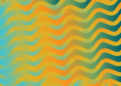 Abstract Blue and Orange Gradient Wavy Stripes Background Vector Eps